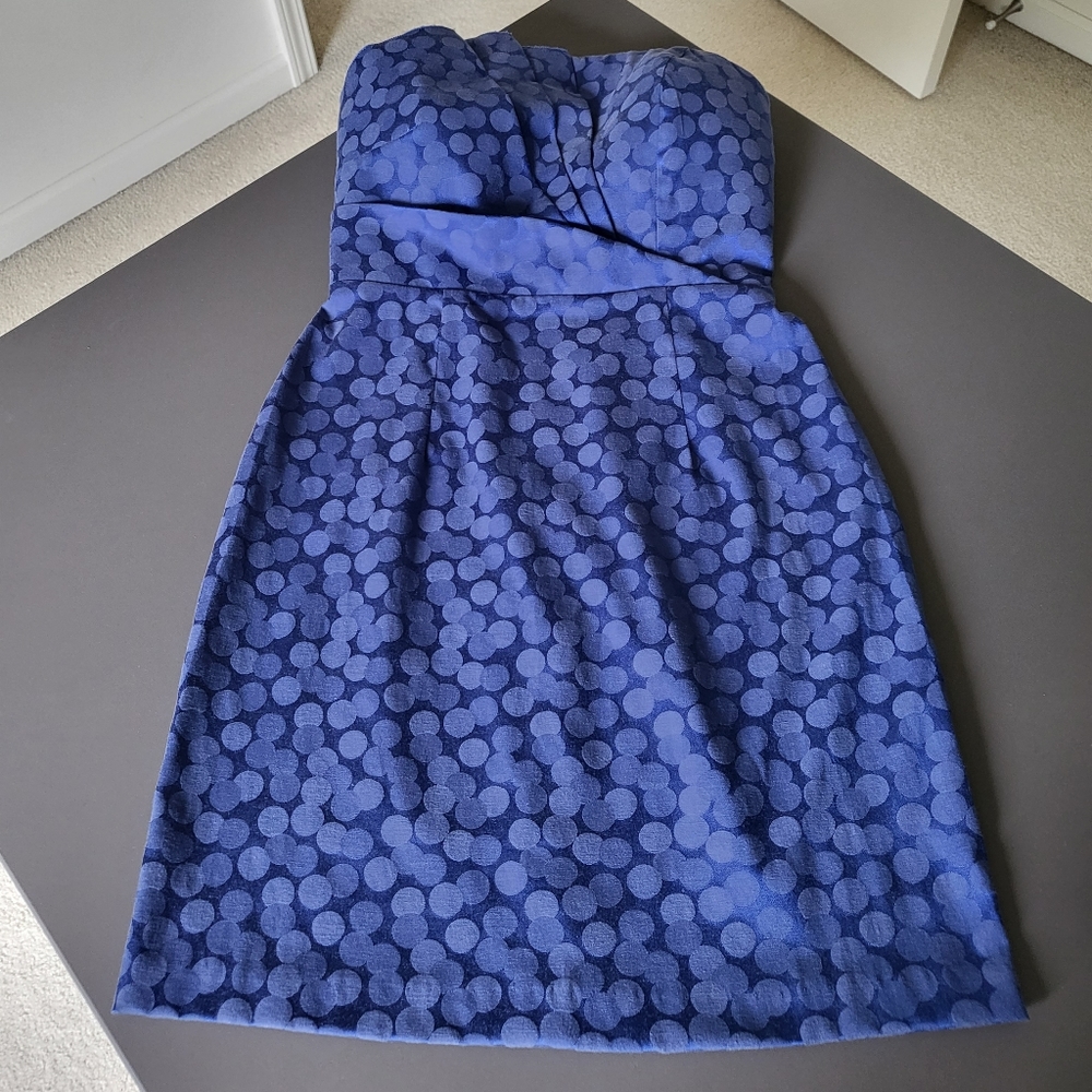 Ruby Rox Strapless Dotted Dress Blue Size 3